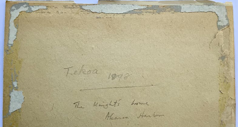 New Zealand photograph titled Tekoa 1898 - The Knights home, Akoroa Harbour